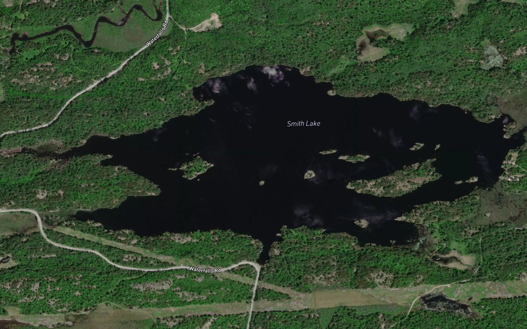 Satellite map of the Smith Lake