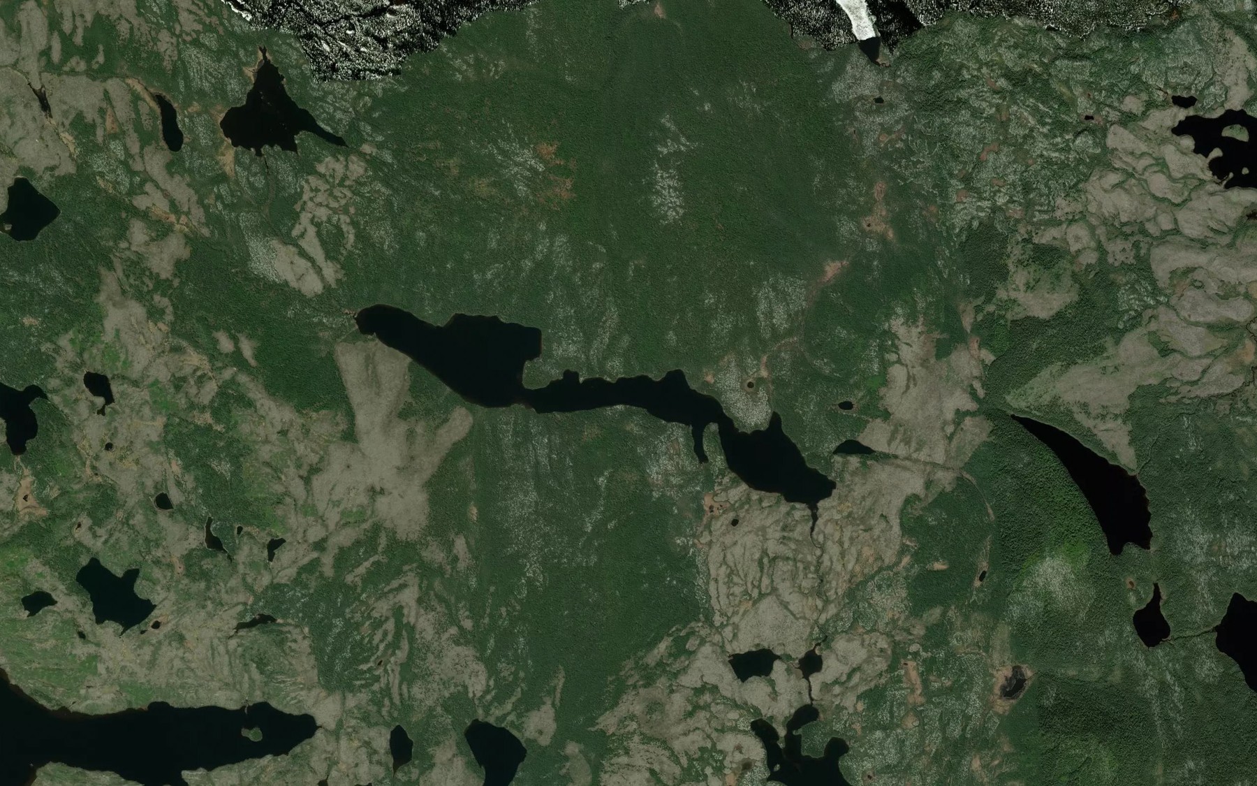 Satellite map of the Lac des Silicates