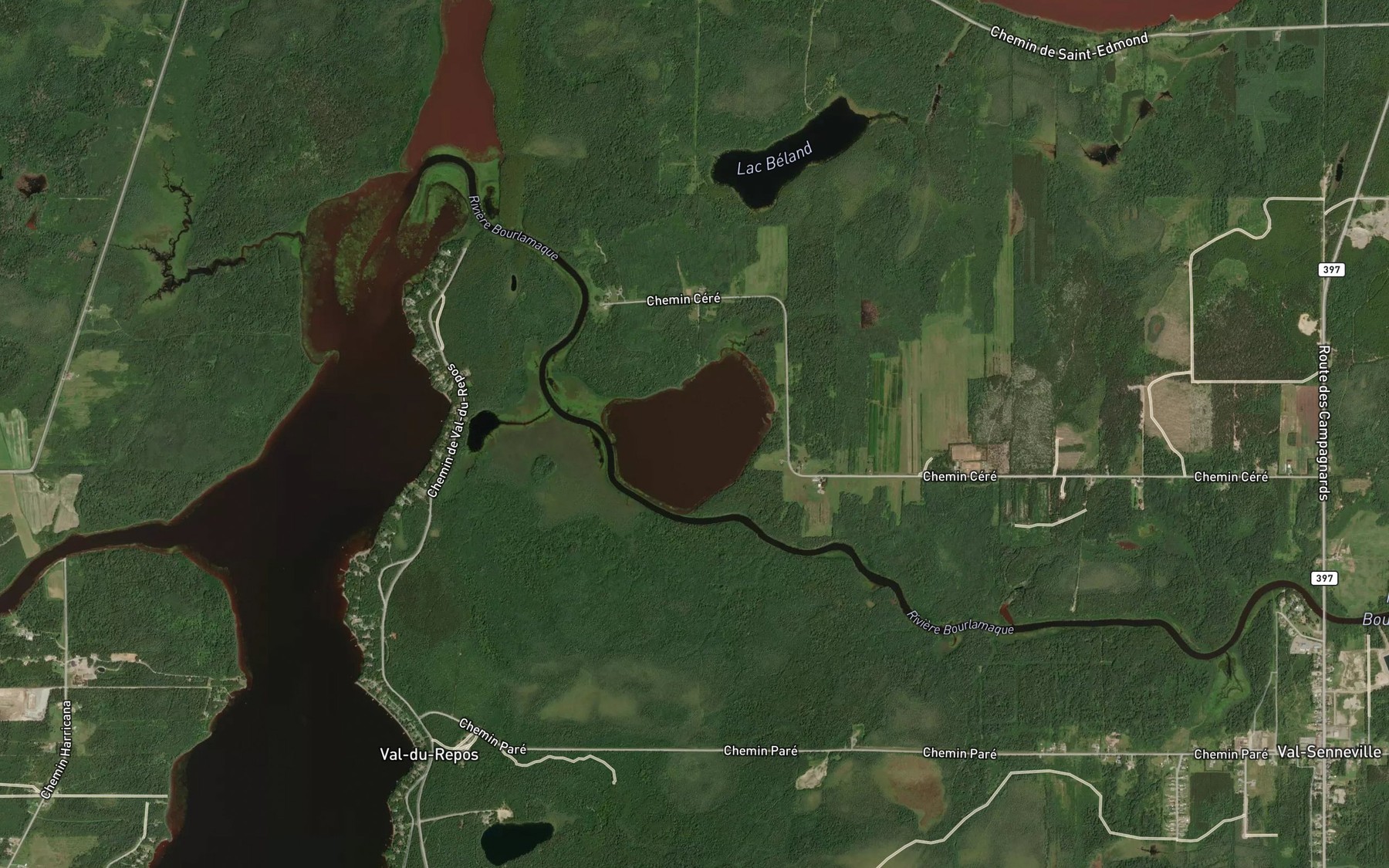 Satellite map of the Lac Dutertre