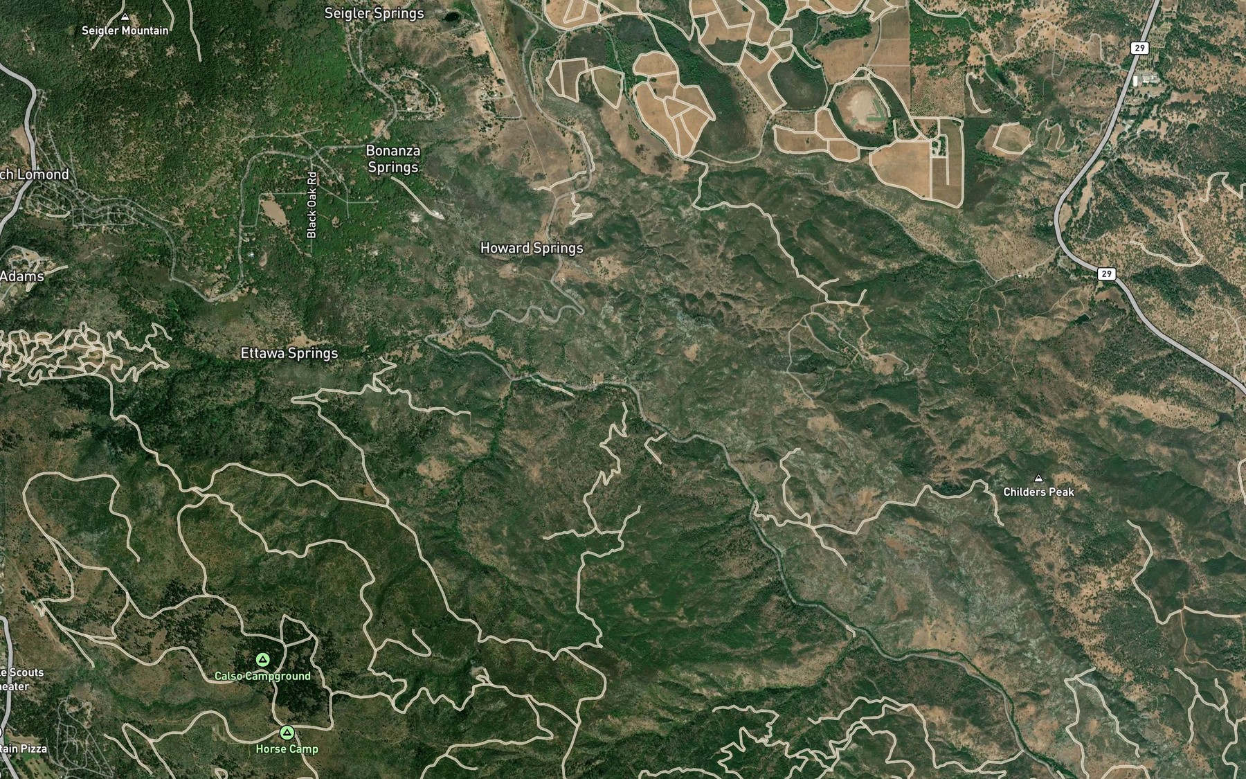 Satellite map of the Bad Creek