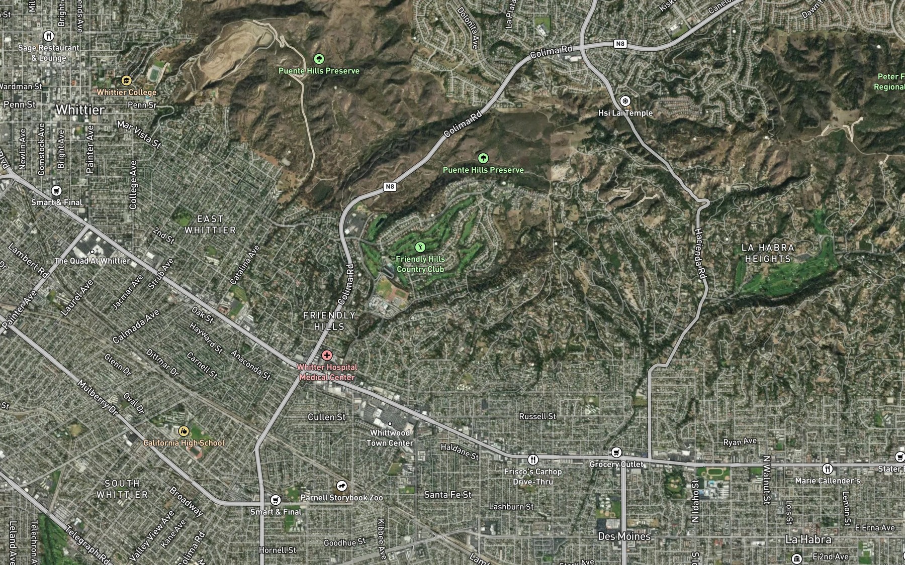 Satellite map of the Arroyo Jalisco
