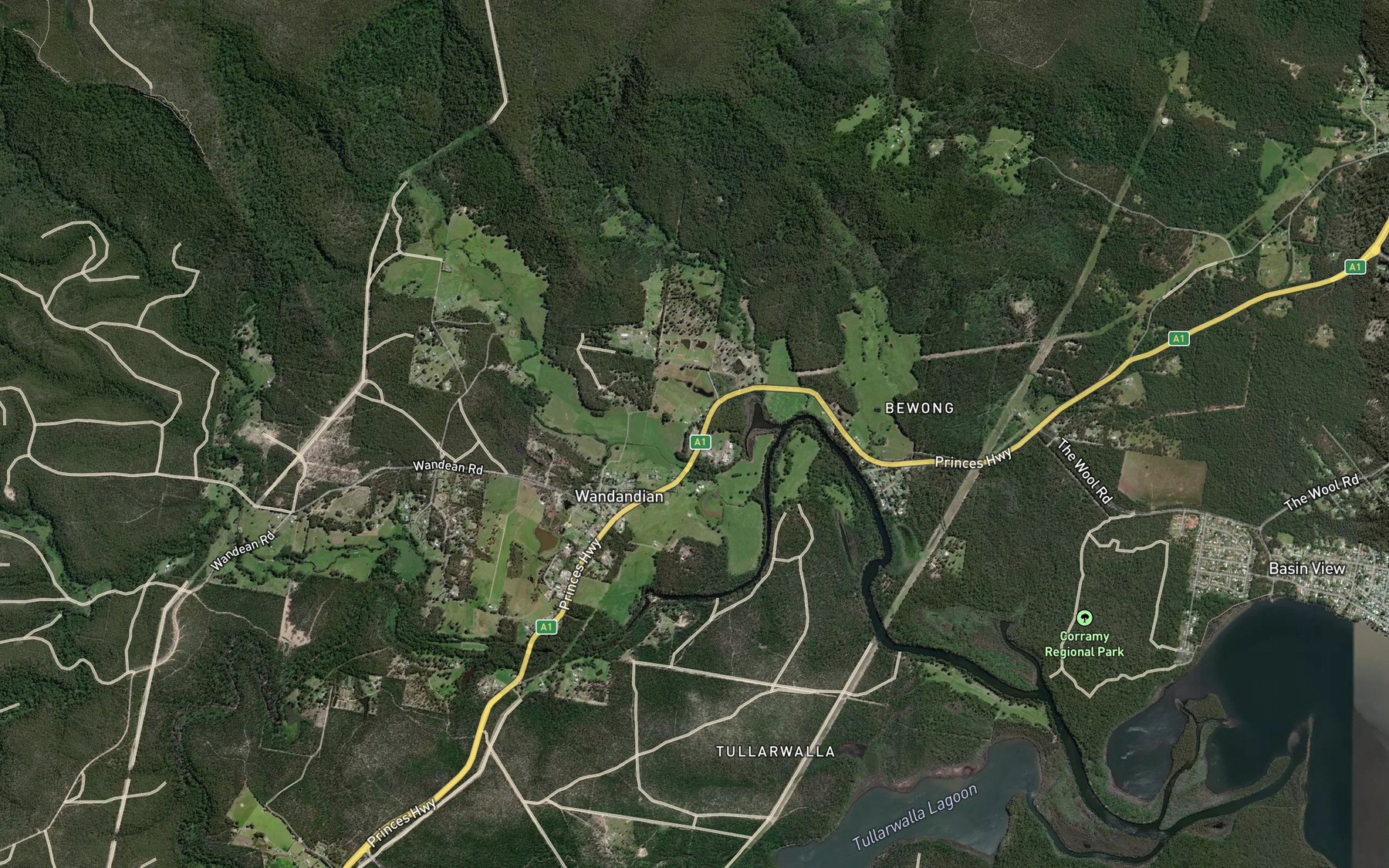 Satellite map of the Condys Creek