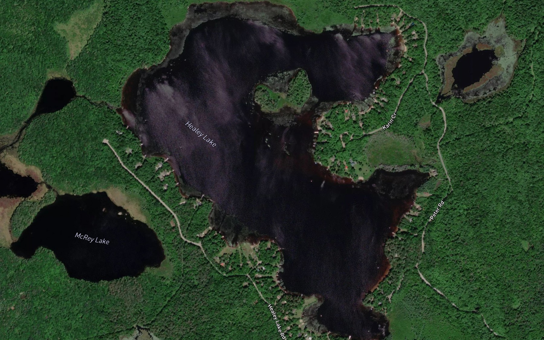 Satellite map of the Healey Lake