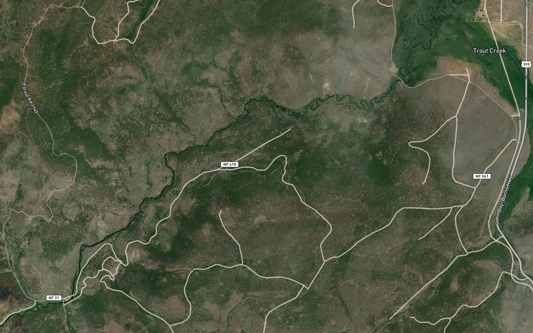 Satellite map of the Ranger Spring