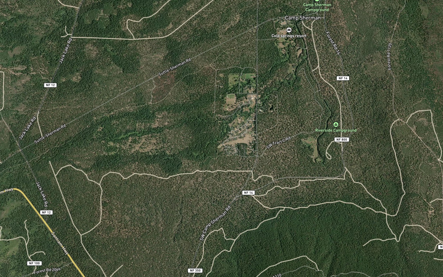 Satellite map of the Cache Creek