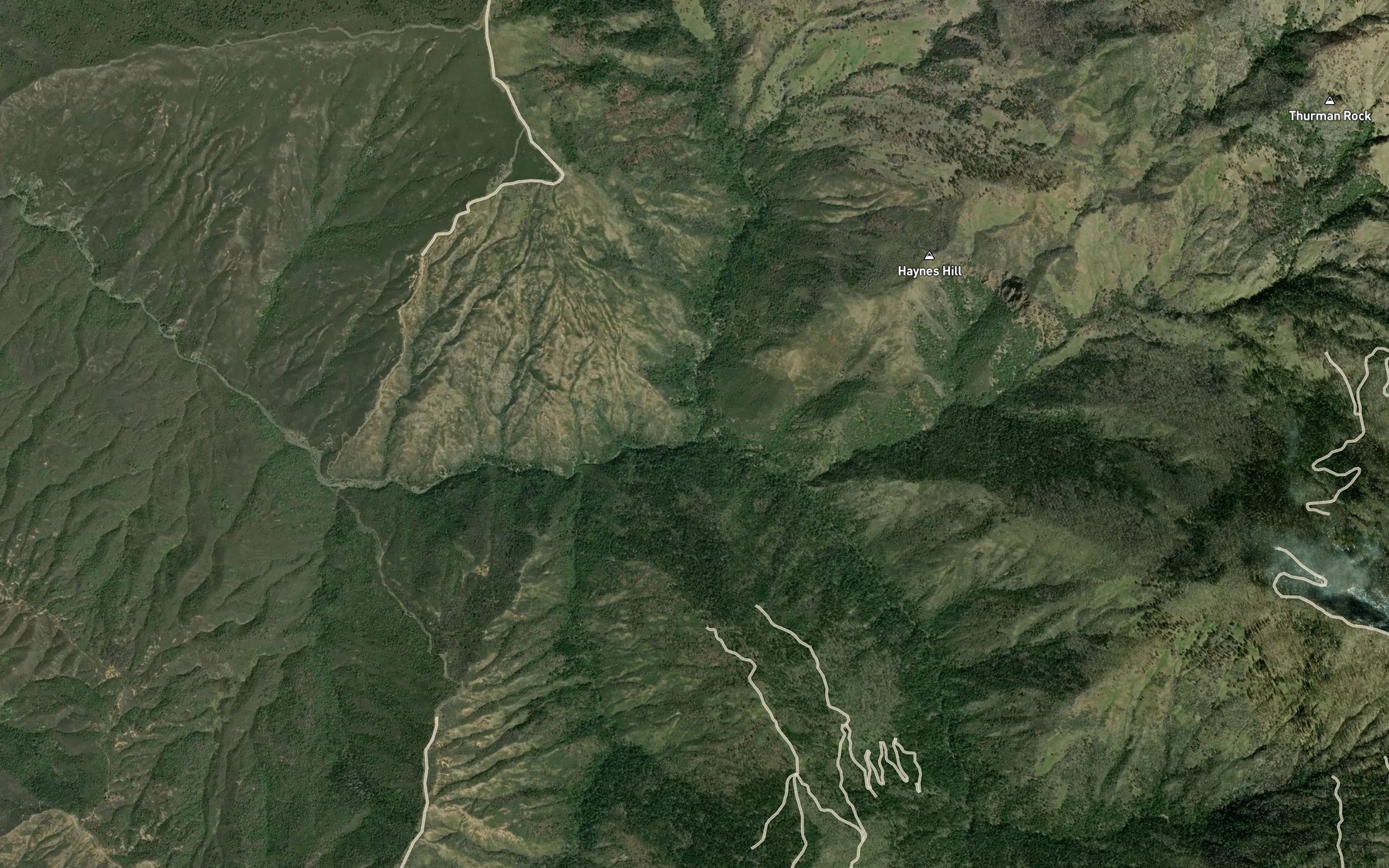 Satellite map of the Haynes Creek
