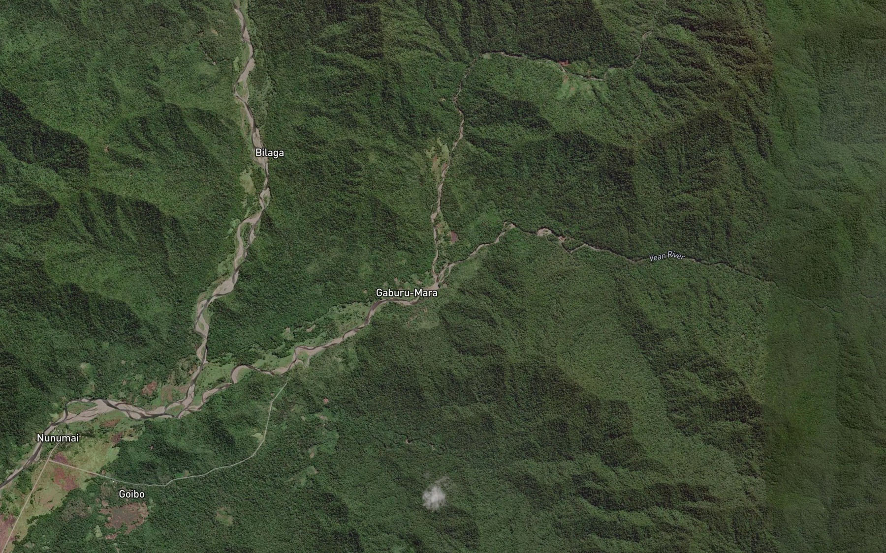 Satellite map of the Vean River