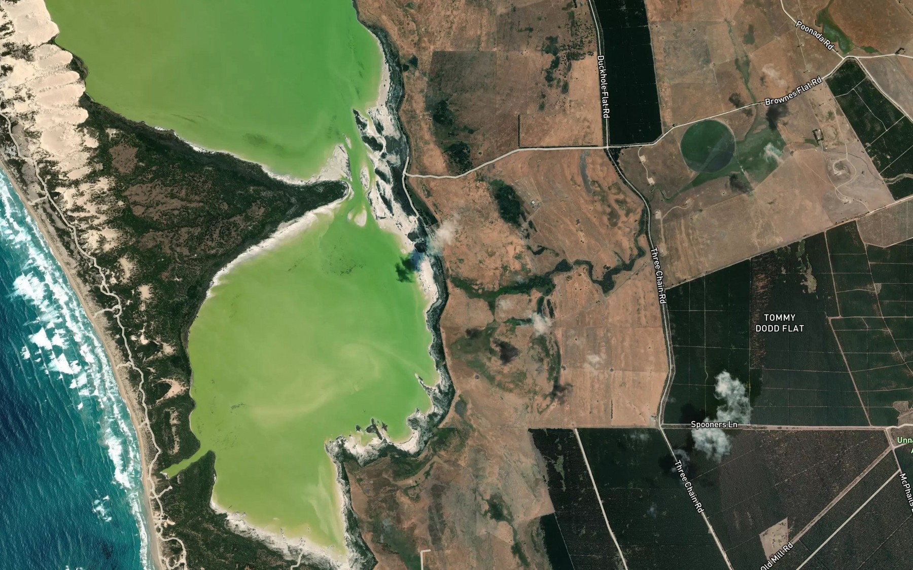 Satellite map of the Benara Creek