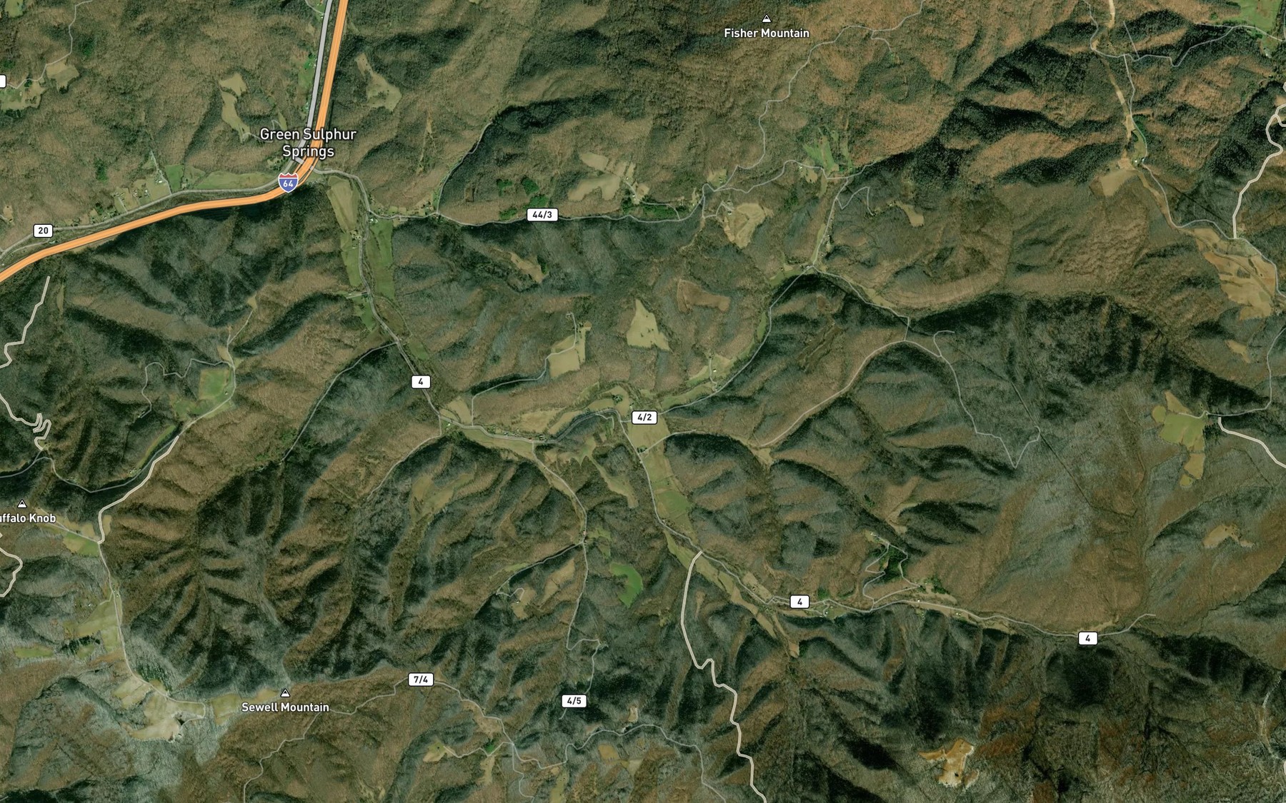 Satellite map of the Red Spring Branch