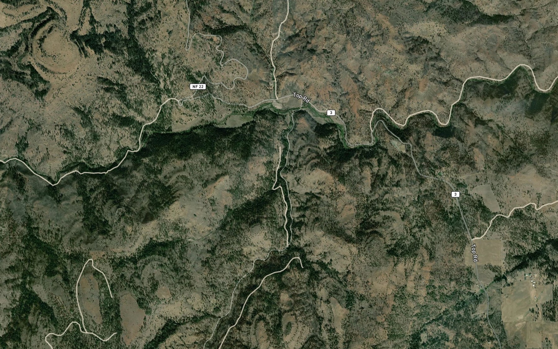 Satellite map of the Big Willow Spring Creek