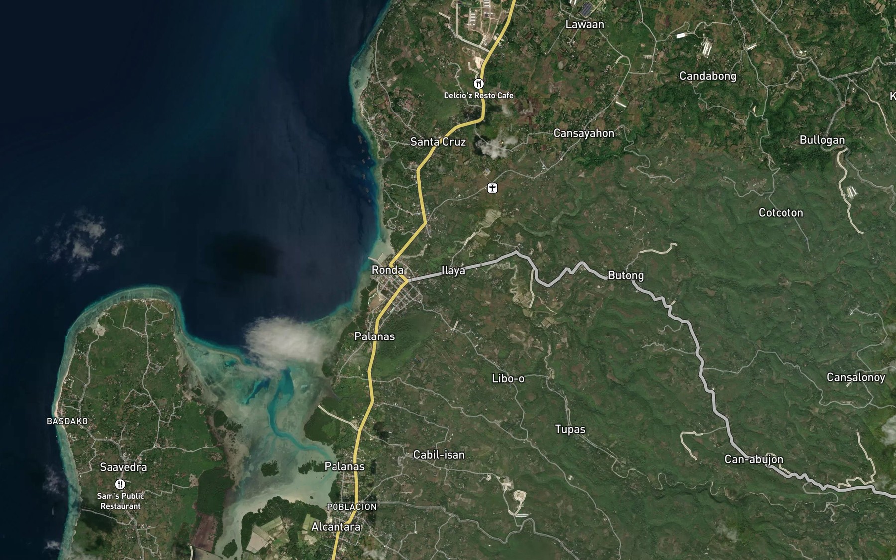 Satellite map of the Ronda River