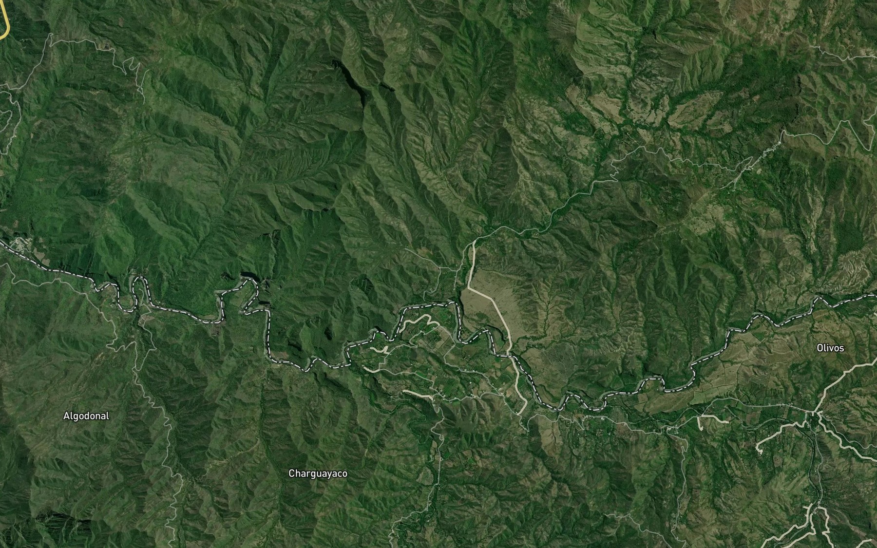 Satellite map of the Quebrada Las Canadas