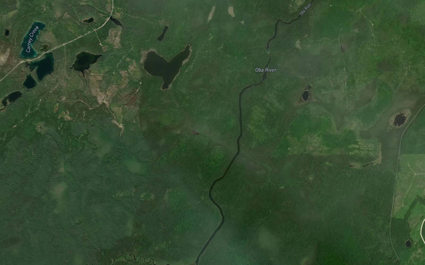 Satellite map of the Sharpe Creek