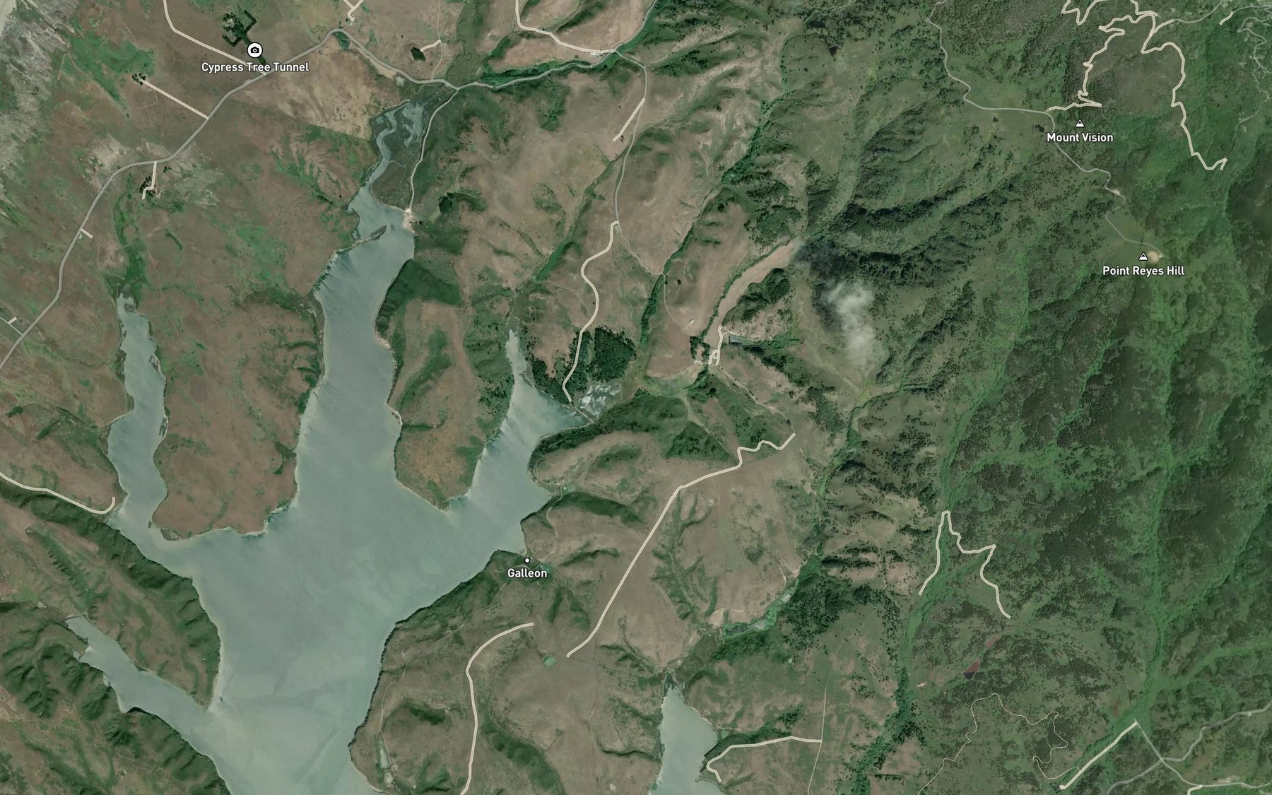 Satellite map of the Home Ranch Creek