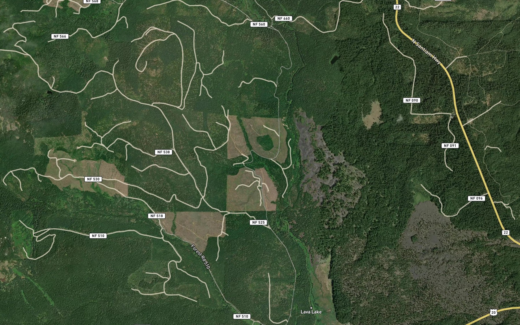 Satellite map of the Twelve Creek