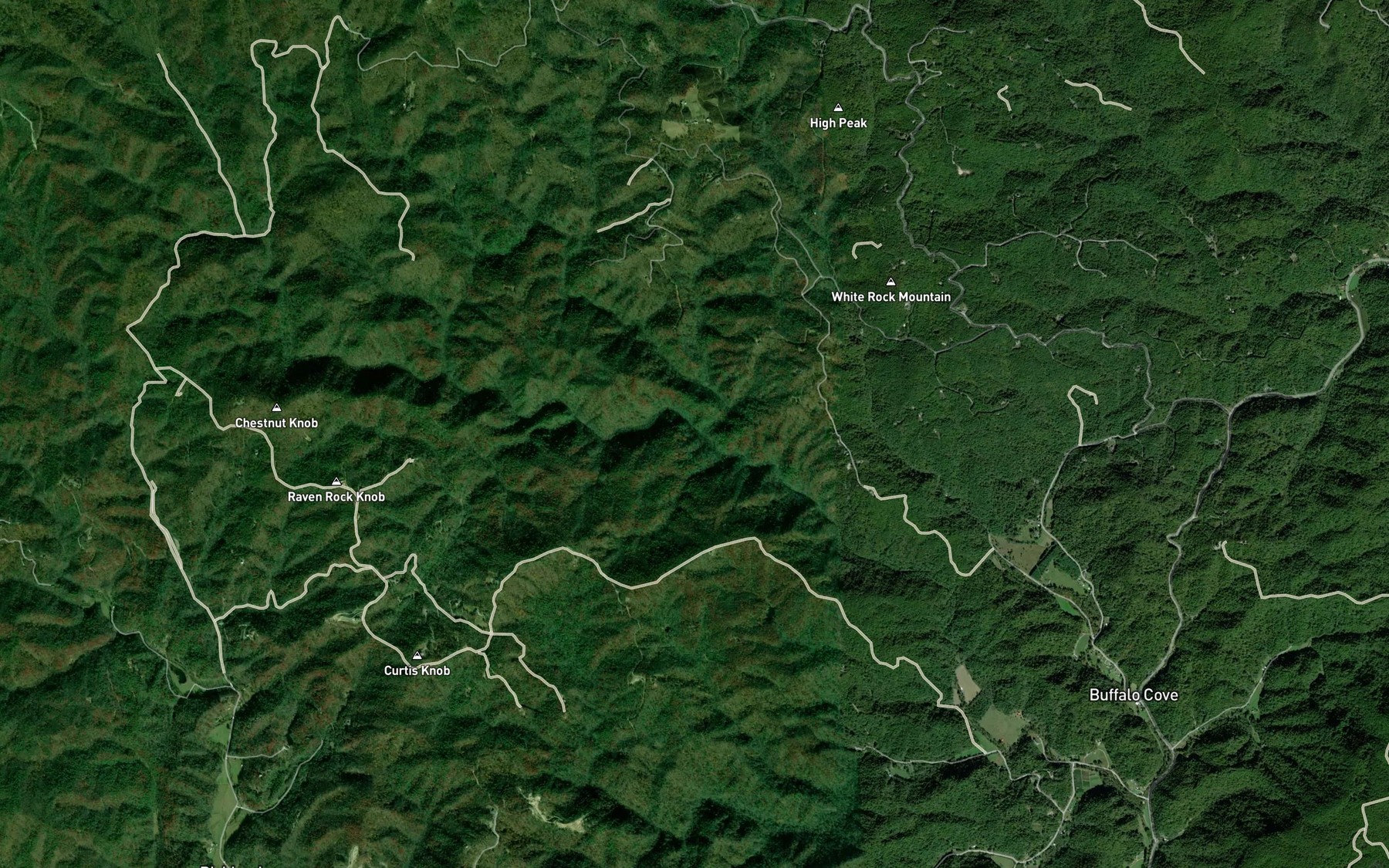 Satellite map of the Rockhouse Creek