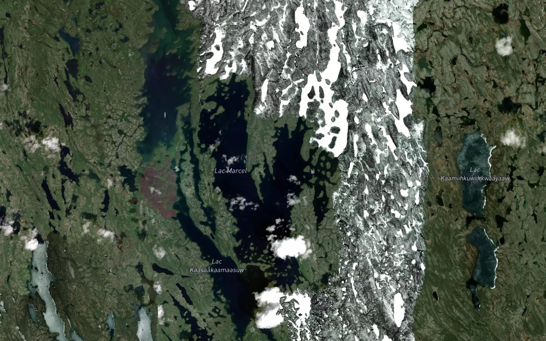 Satellite map of the Lac Marcel