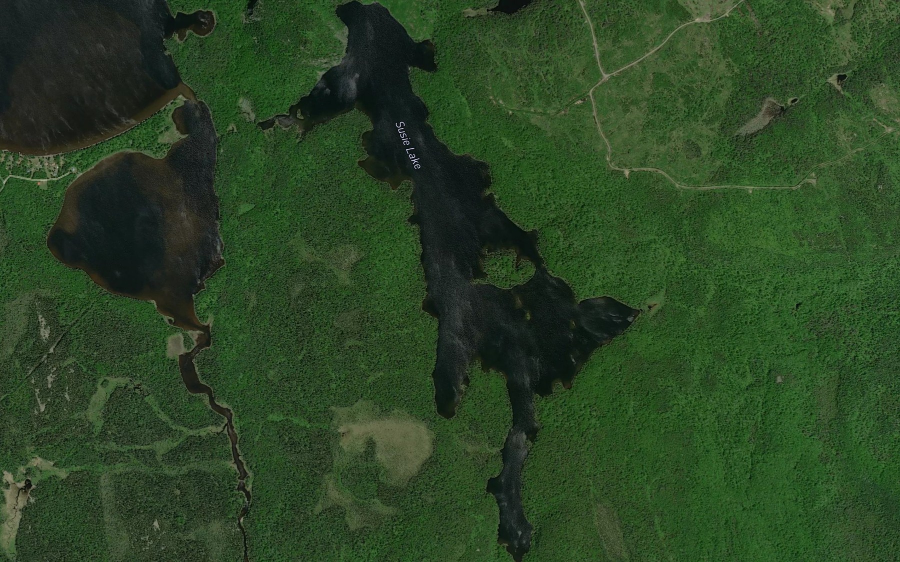 Satellite map of the Susie Lake