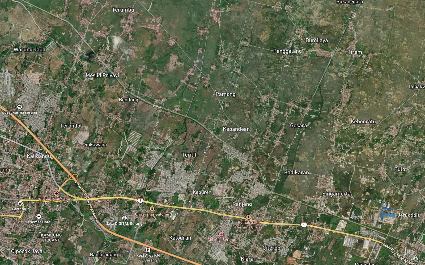 Satellite map of the Saluran Sekundersampangan