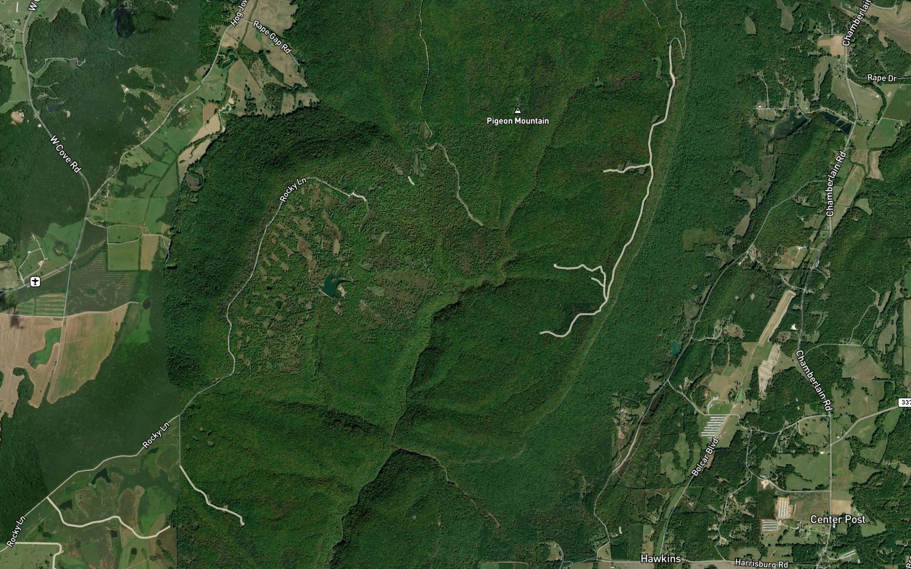 Satellite map of the Rocktown Branch