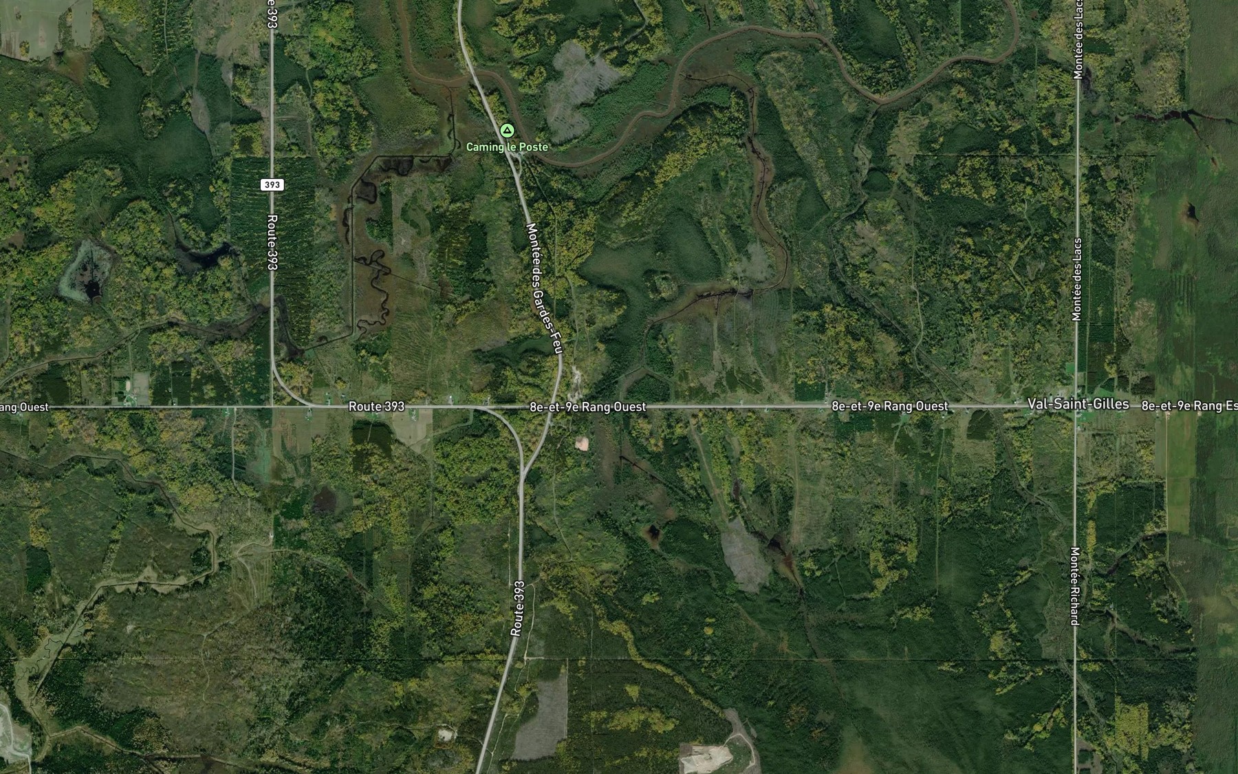 Satellite map of the Cours d'eau des Huitieme et Neuvieme Rangs