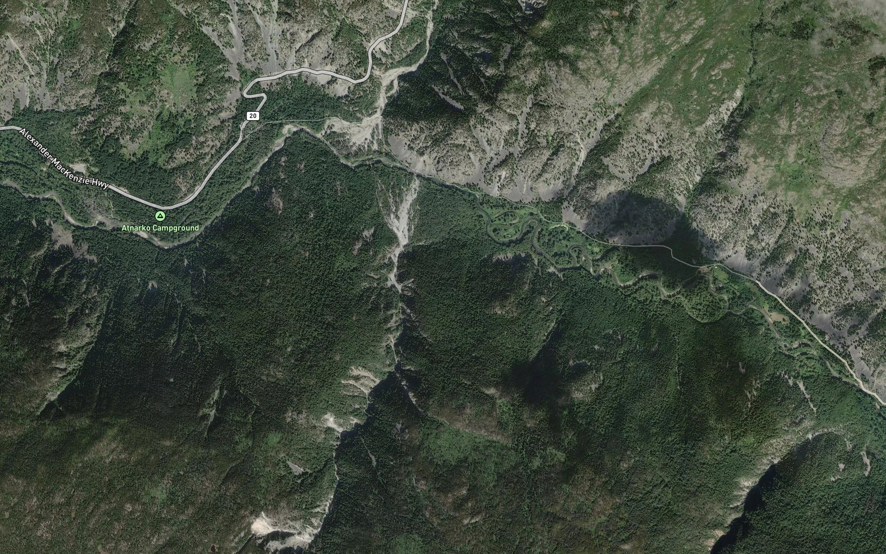 Satellite map of the Janet Creek