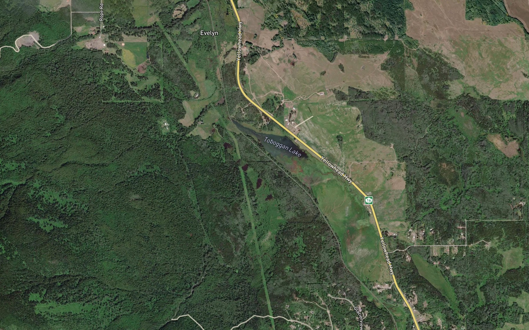 Satellite map of the Glacier Gulch Creek