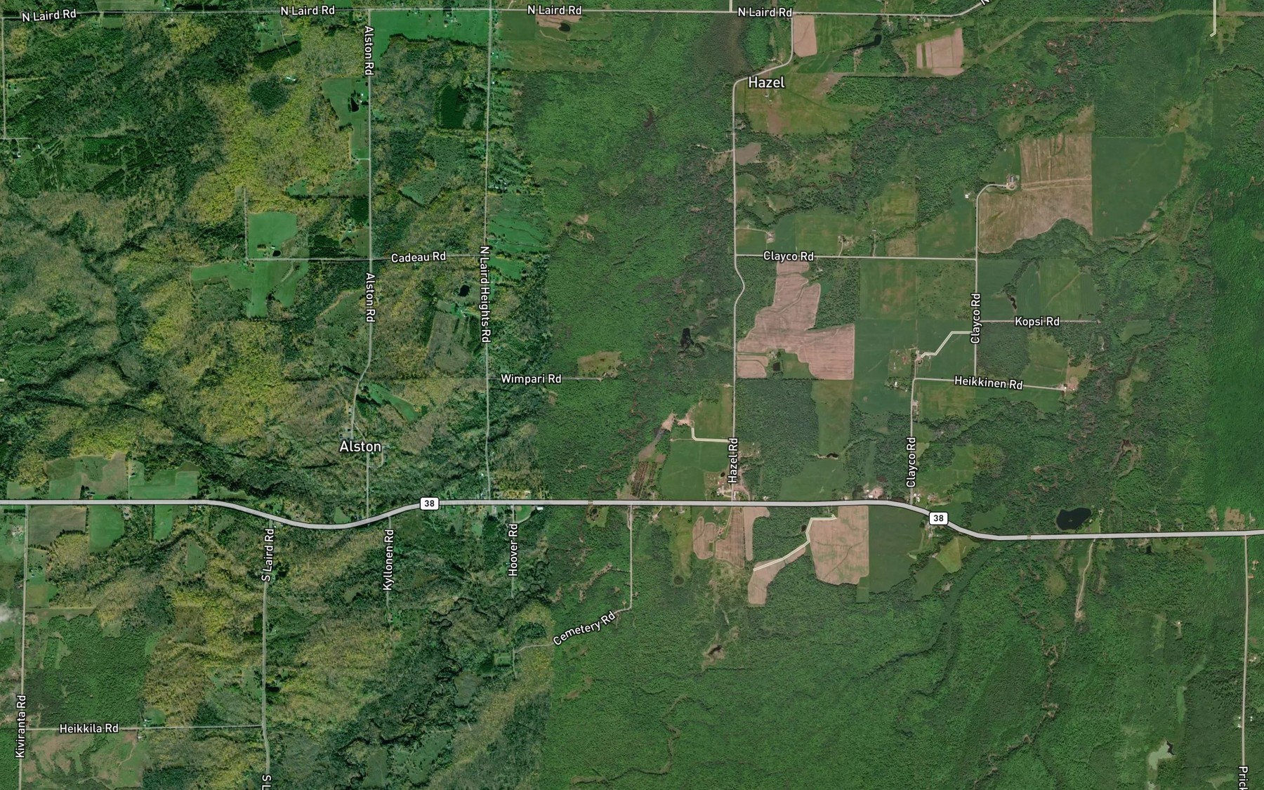 Satellite map of the Mill Creek