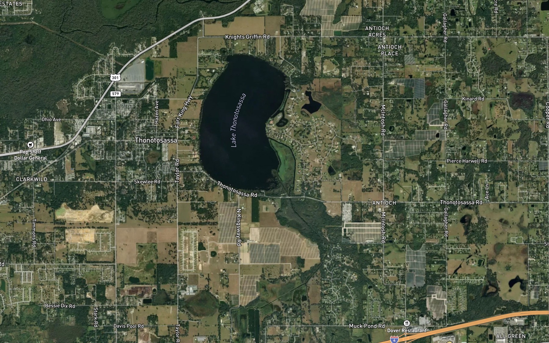 Satellite map of the Baker Creek