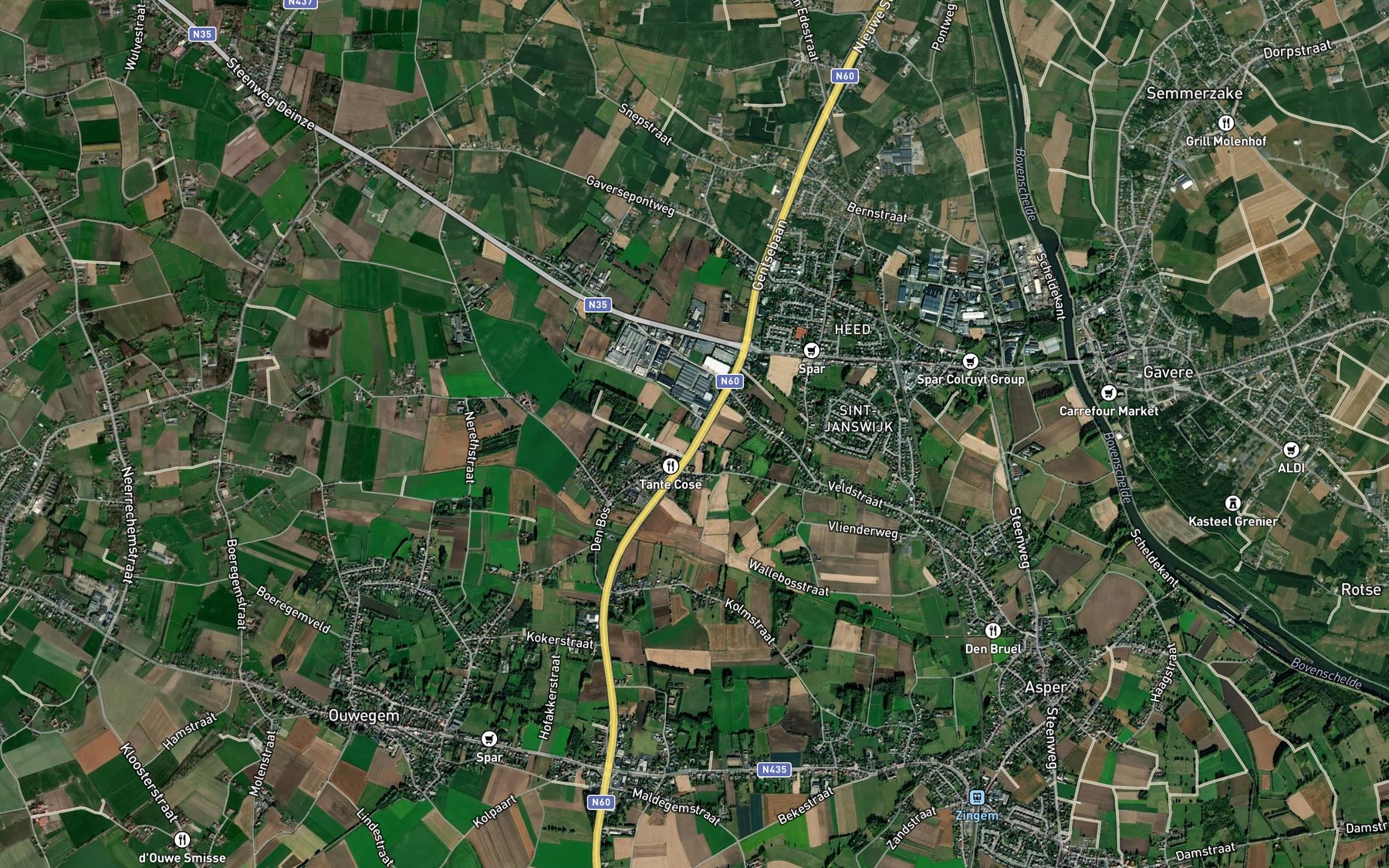 Satellite map of the Lozerbeek