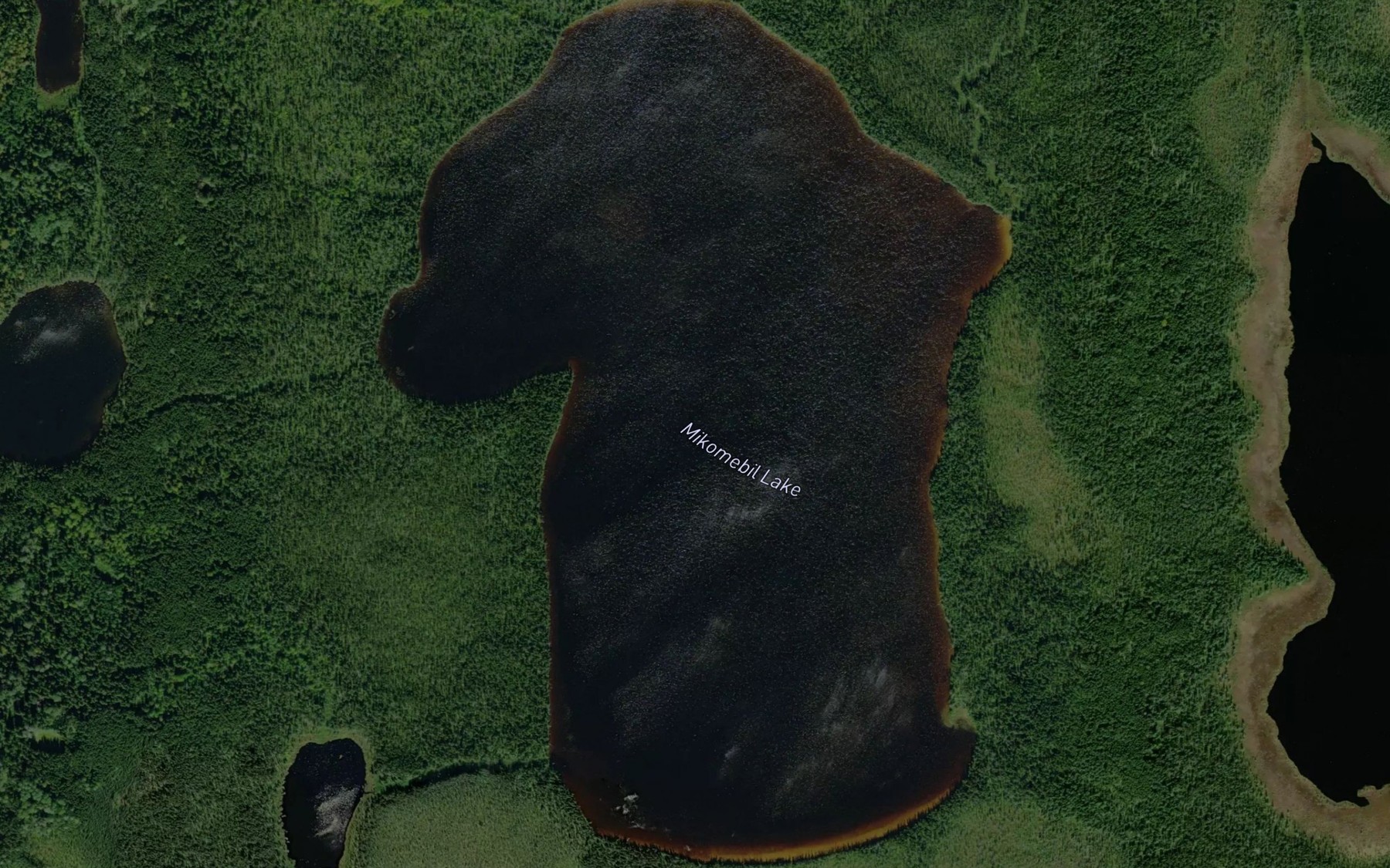 Satellite map of the Mikomebil Lake