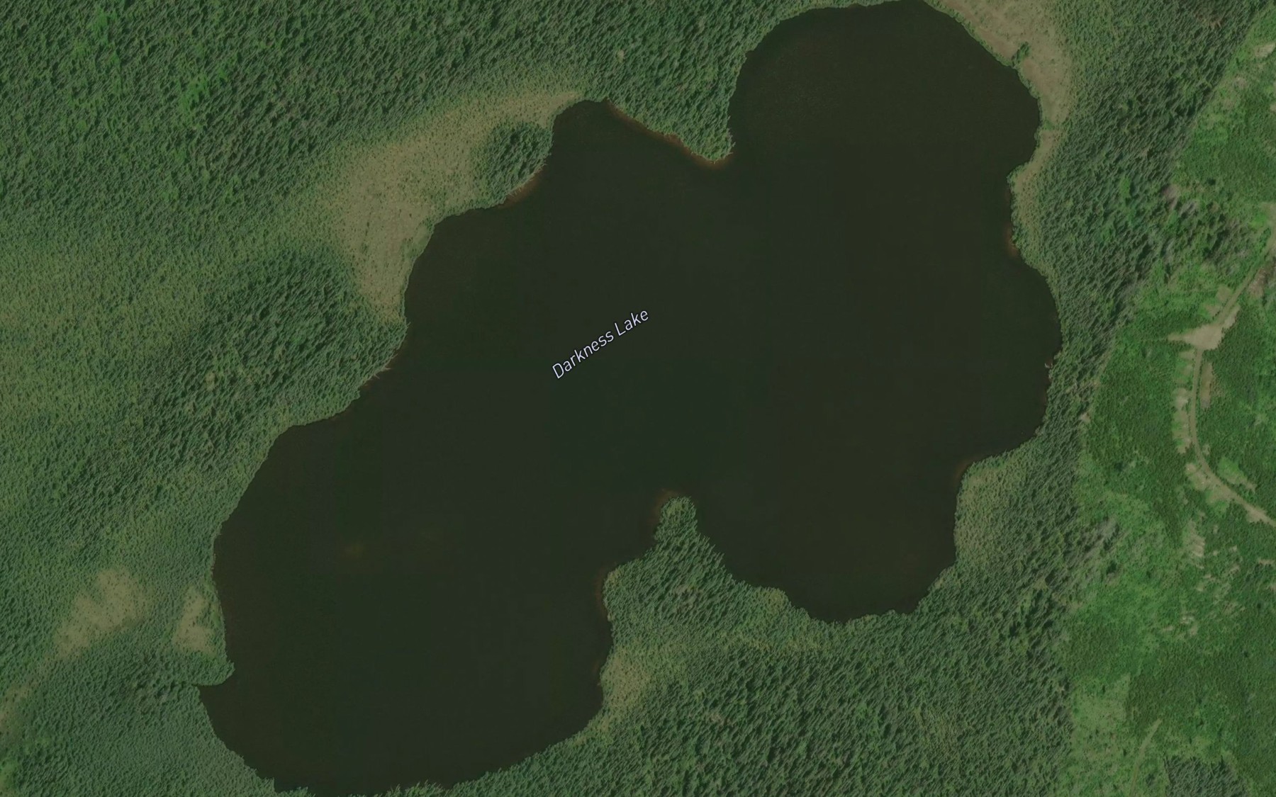 Satellite map of the Darkness Lake