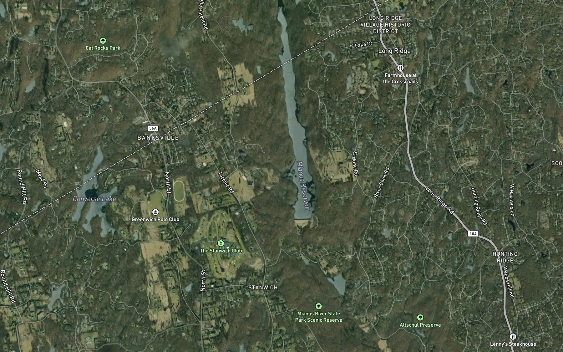 Satellite map of the Grays Pond Brook