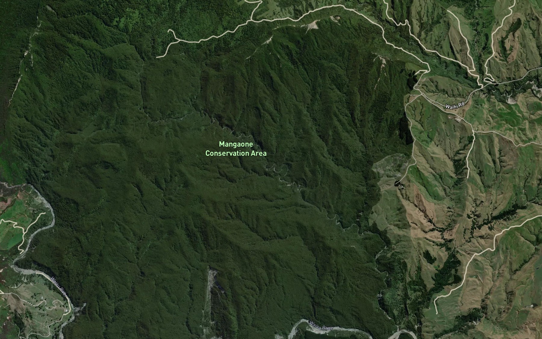 Satellite map of the Mangatoto Stream