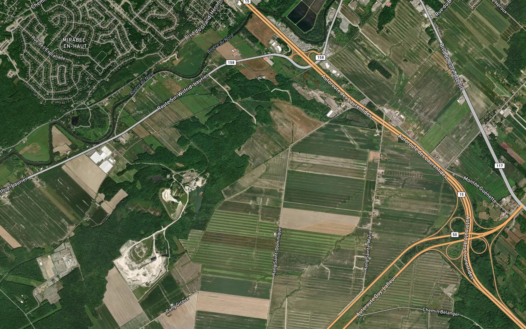Satellite map of the Branche Briere