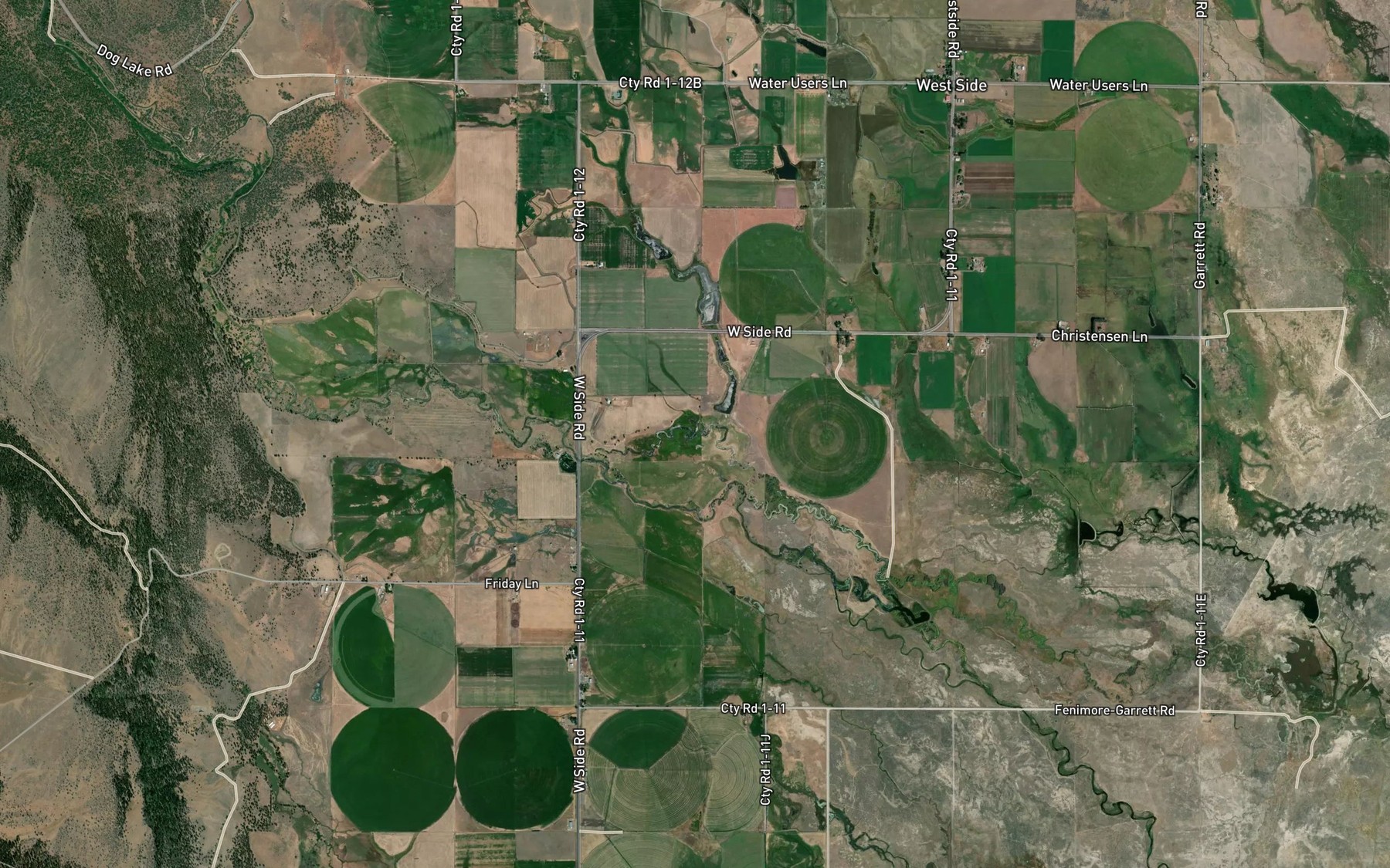 Satellite map of the Stover Reservoir