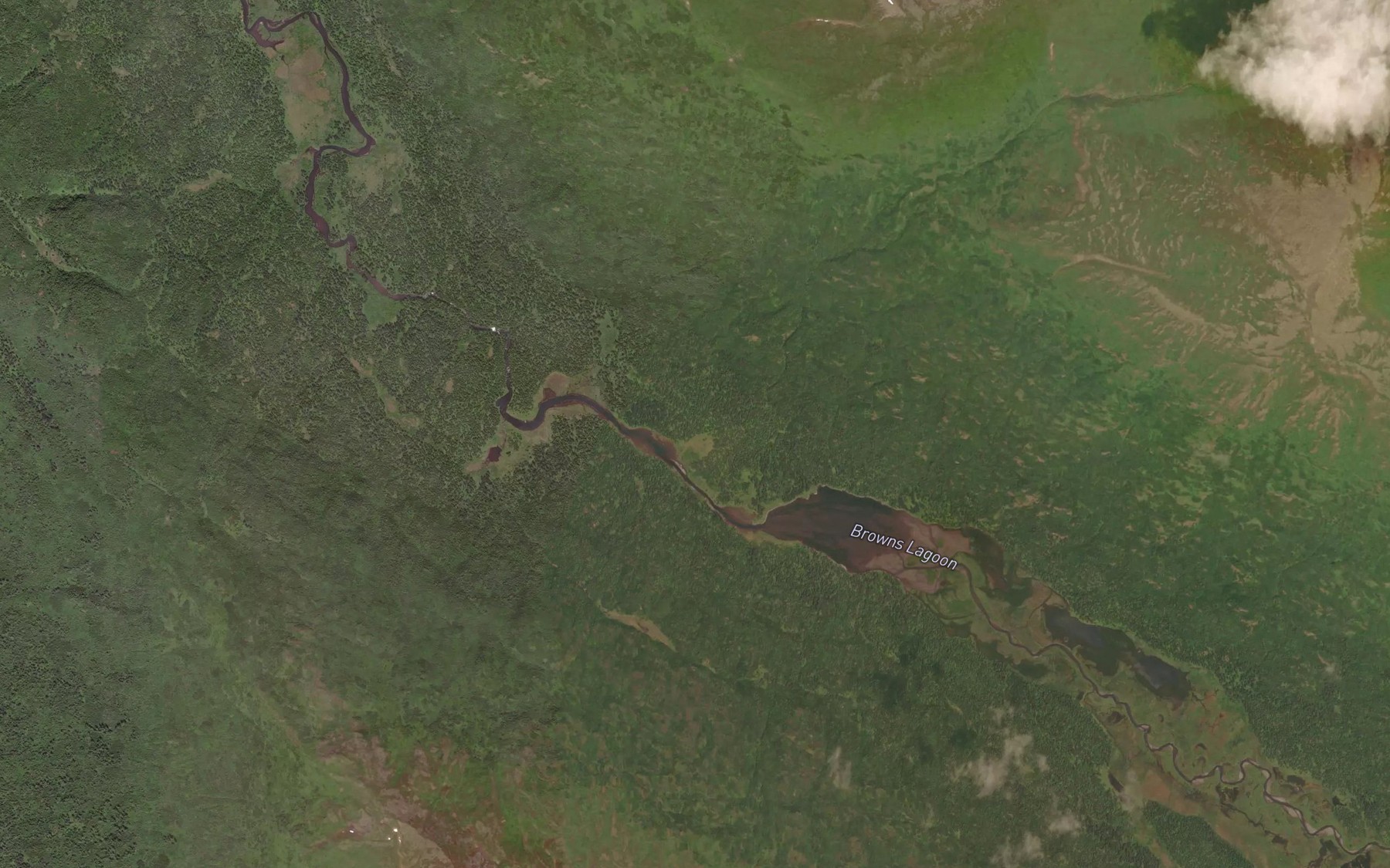 Satellite map of the Browns Lagoon