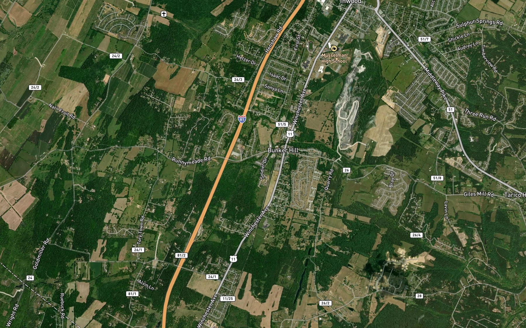 Satellite map of the LeFevre Spring