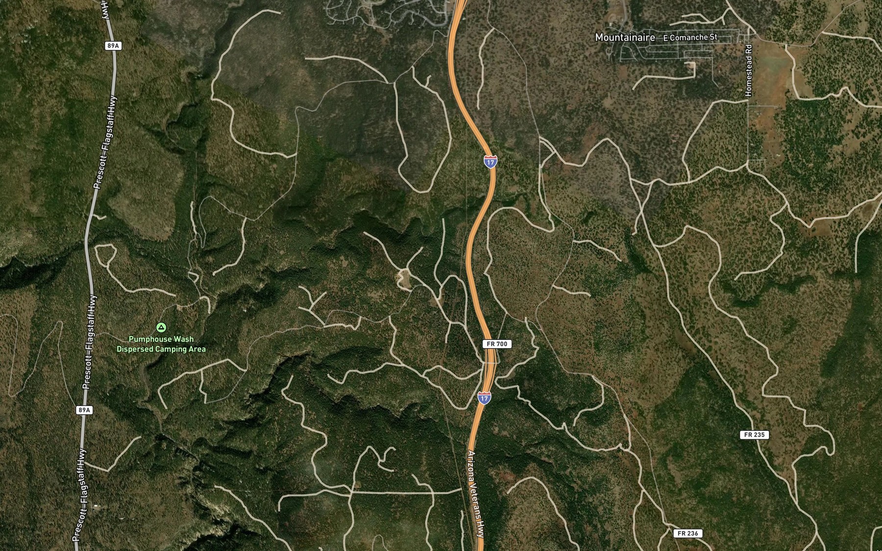 Satellite map of the Kelly Seep