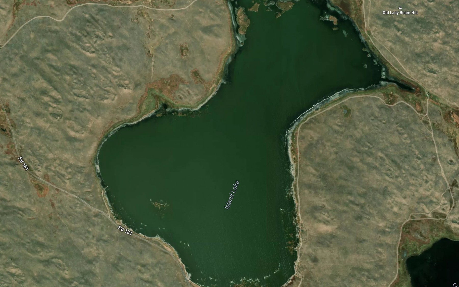 Satellite map of the Island Lake