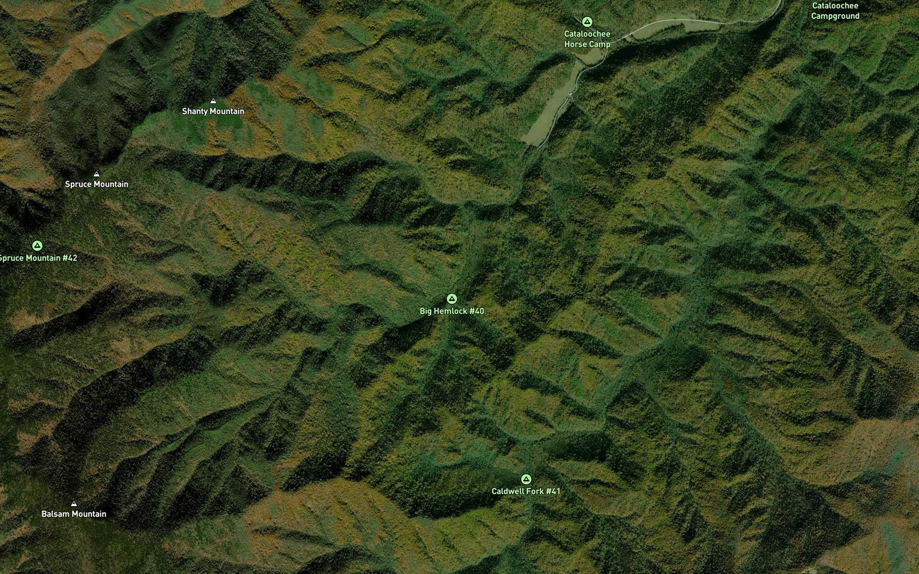 Satellite map of the Hurricane Creek
