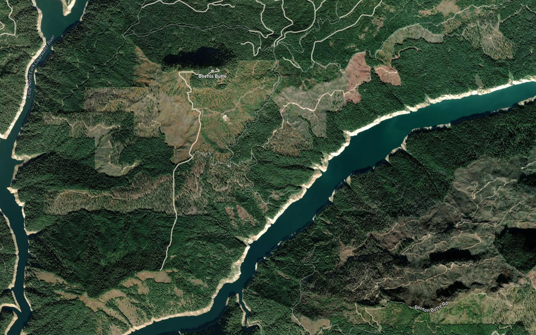 Satellite map of the Croty Creek