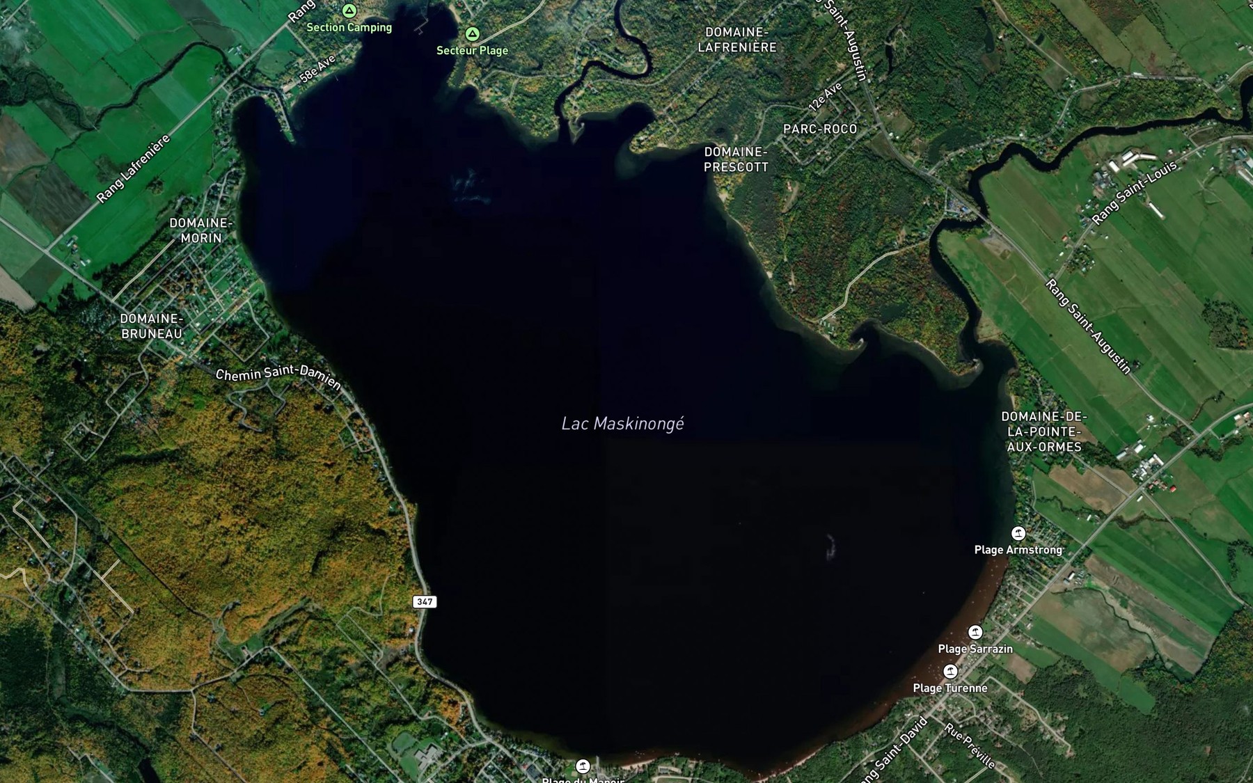 Satellite map of the Lac Maskinonge