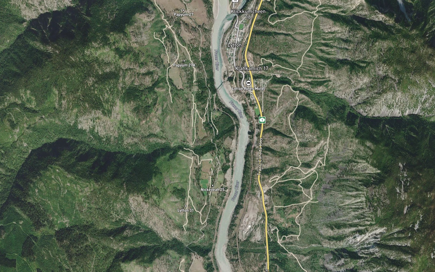 Satellite map of the Nikaia Creek