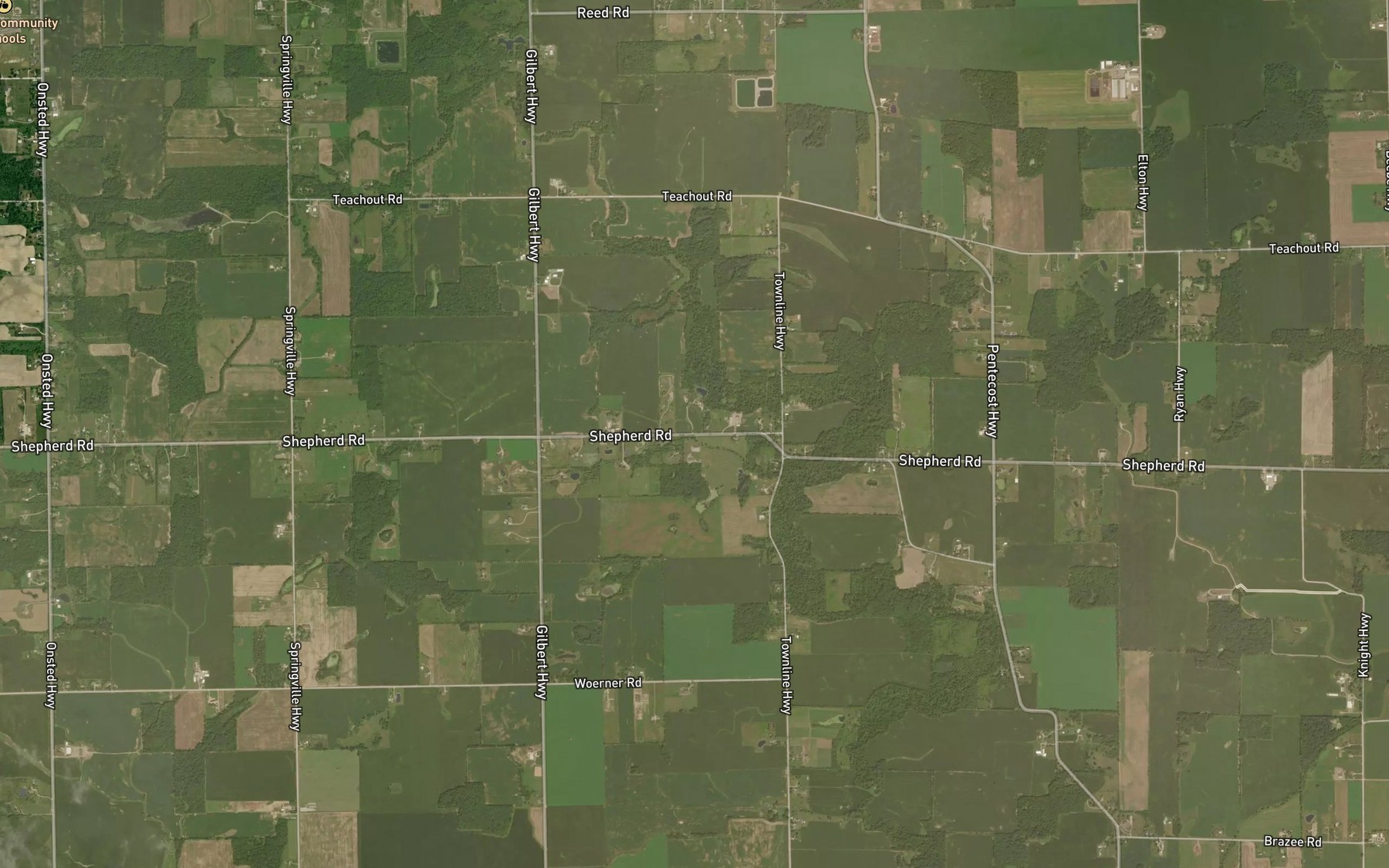 Satellite map of the Gilbert Drain
