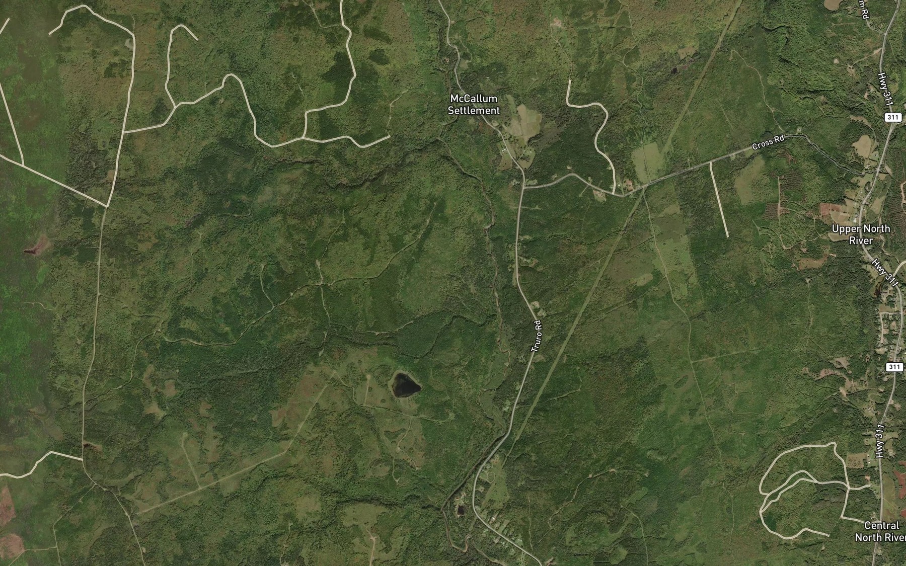 Satellite map of the Coal Mine Brook