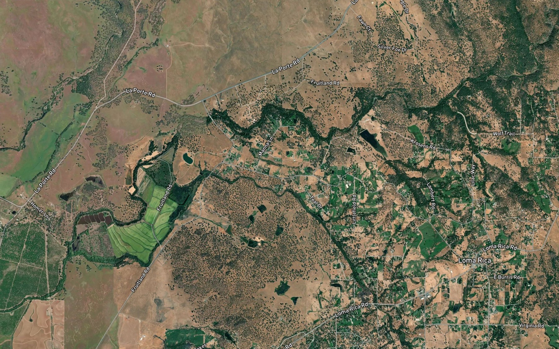 Satellite map of the Mahle Ditch