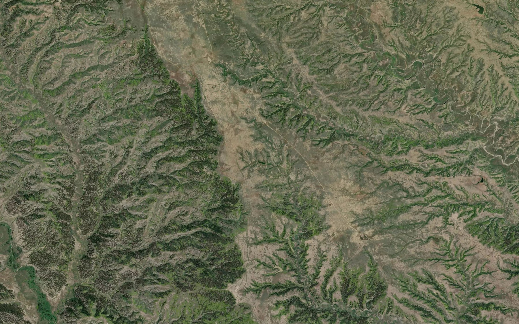 Satellite map of the Manning Corral Reservoir