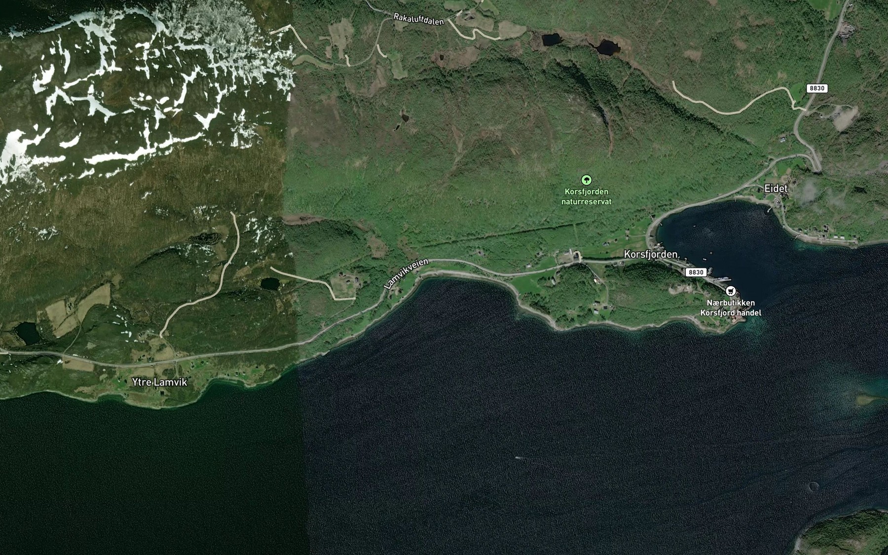 Satellite map of the Labbesluokta