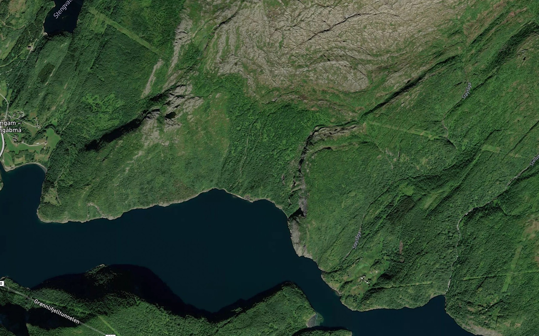 Satellite map of the Innerelva